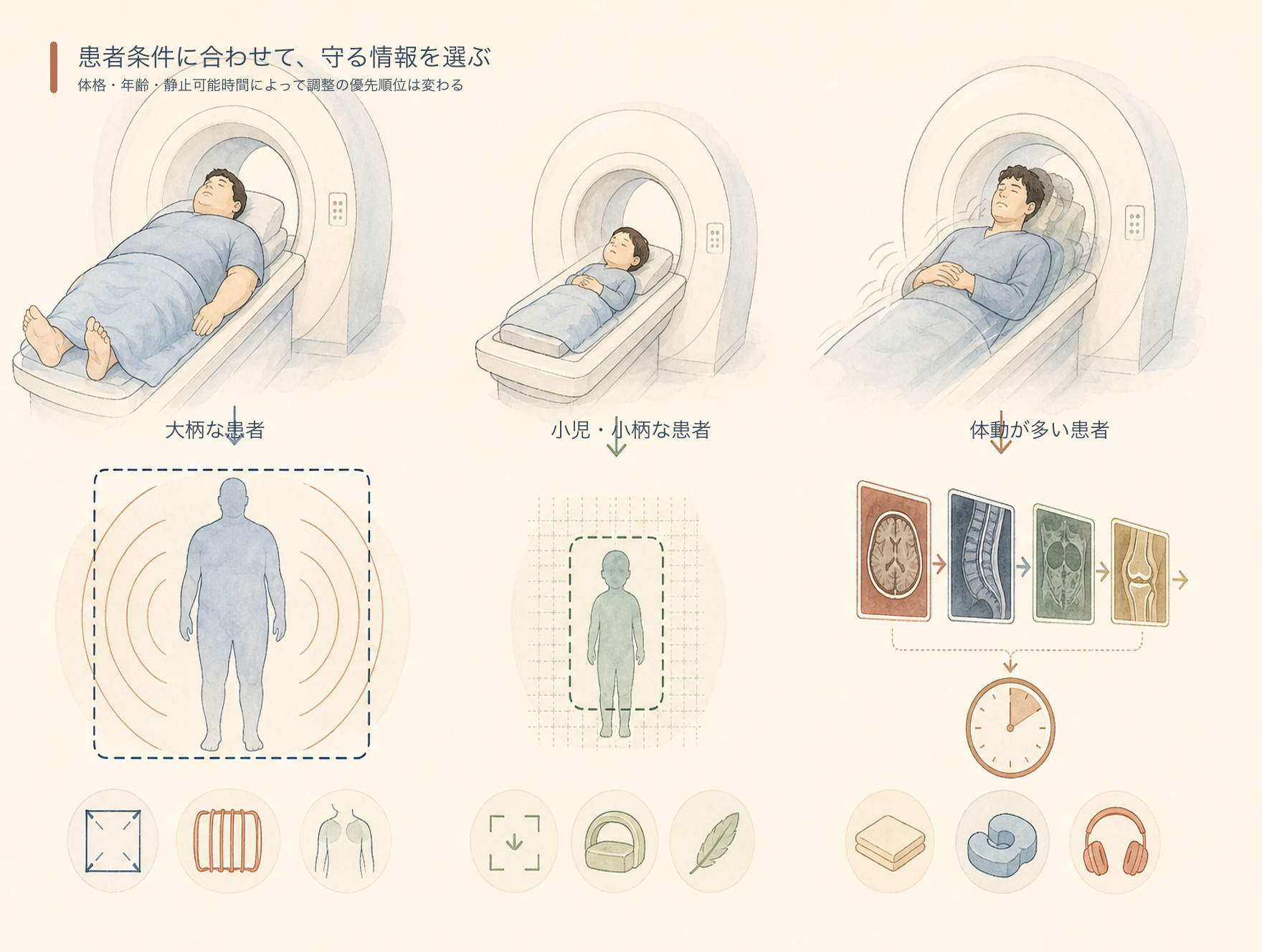 患者条件に応じたMRIプロトコル調整